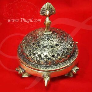 Large Dhoop Stand Tortoise Sambrani Brass Incense Sticks Holder Buy Now