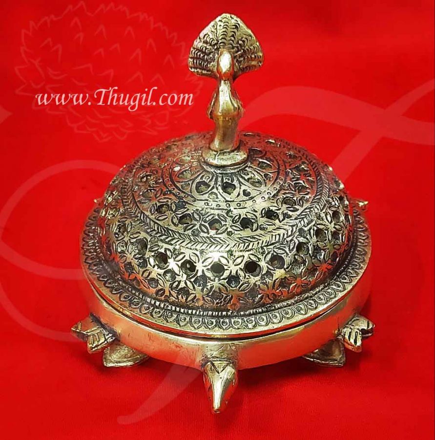 Large Dhoop Stand Tortoise Sambrani Brass Incense Sticks Holder Buy Now