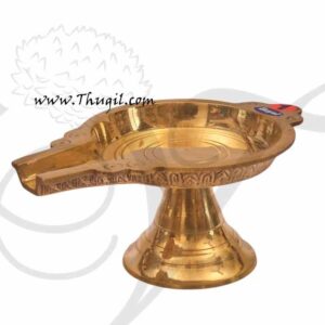 Round Brass Abhishekam Stand Peedam for Hindu Statues 13 Inches