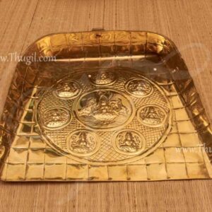 Ashta Lakshmi Engraved Brass Muram Temple Use Winnowing Plate Moram