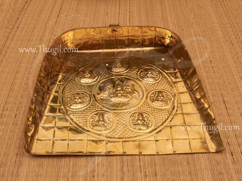 Ashta Lakshmi Engraved Brass Muram Temple Use Winnowing Plate Moram