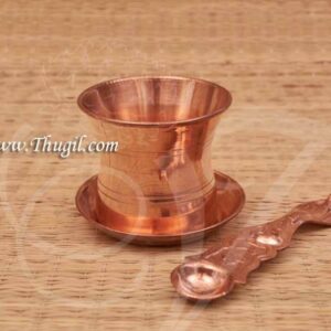 Copper Panchapathram Udharhini Set With plate Spoon Buy Now