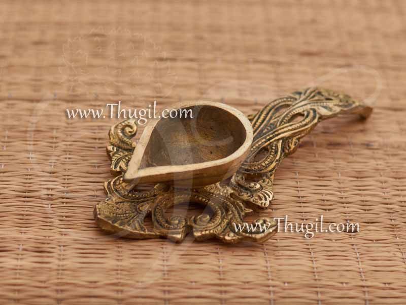 Brass Aarathi Stand Holder for Pooja 7 inches