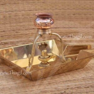 Brass Abhishek Kalasam with Stand and Plate for Lord Shiva Lingam Buy Now