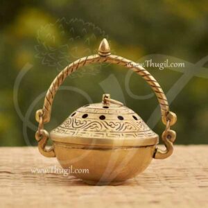 Brass Sambrani Stand & Loban Dhoop Dani Burner 4.5 inches