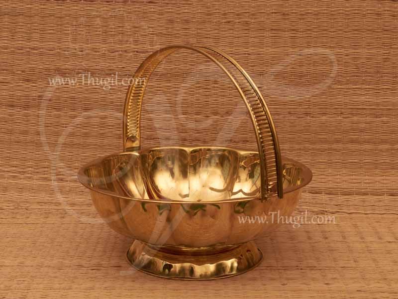 Brass Flower Basket For Pujja Sajja Buy Now 9 inches