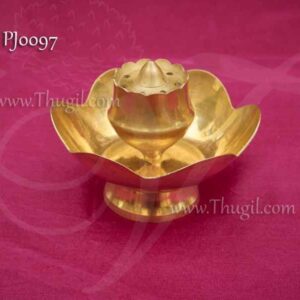 Small Brass Flower Shaped Agarbatti Stand Holder 2 inches