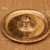 Brass Pooja Aarti Plate With Lamp Puja in Temple 11 inches