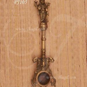 Brass Pooja Spoon With Perumal / Vishnu Brass Aarti 11 inches
