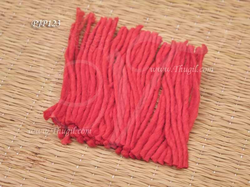 Red Thiri Vilakku Panju Cotton Jyot sigappu Wick - 200 pieces