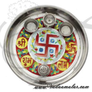 Meenakari design steel thamboolam plates