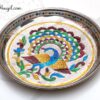Meenakari Peacock design steel thamboolam plates 7 Inches