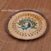 Meenakari Peacock Design Steel Thamboolam Plate 9 inches