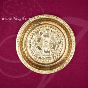 4" Small size Brass Pooja Plate Buy Now - 3 pieces