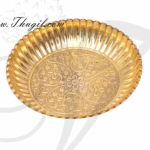 Small Size Brass Pooja Plate Flower Design Thattu Buy Now 4.5"