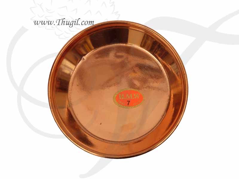 Copper Pooja Plate Deity Daily use Thattu Buy Now 7"