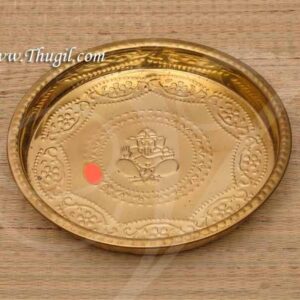 Brass Pooja Thamboolam Plate Ganesha Design Thattu Buy Now 12 inches