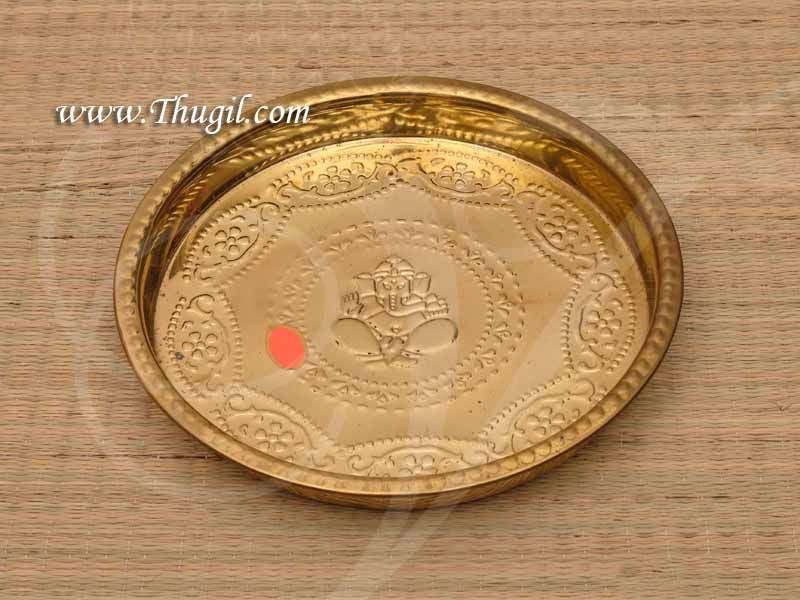 Brass Pooja Thamboolam Plate Ganesha Design Thattu Buy Now 12 inches