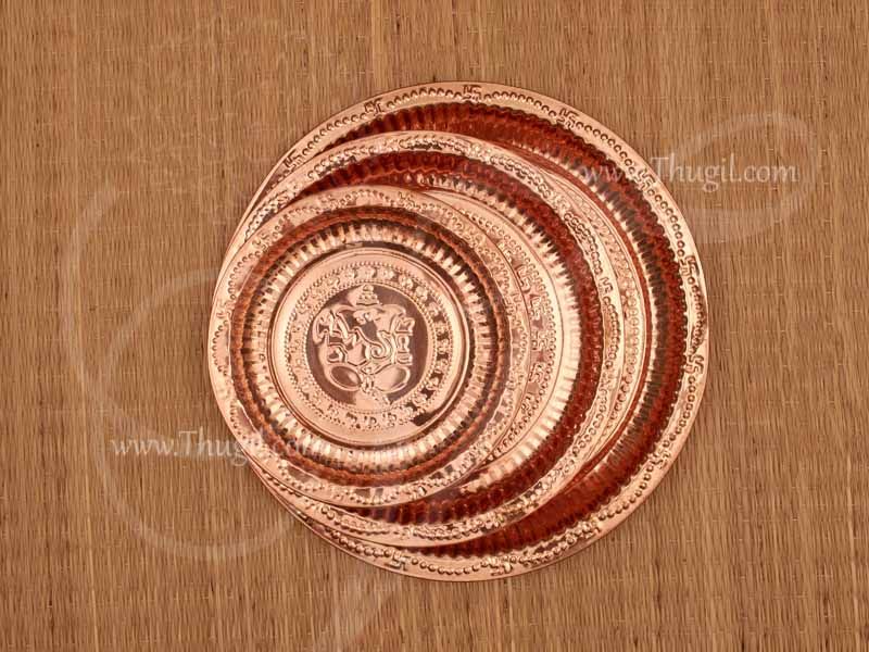 Copper Pooja Plate Ganesha Thattu Buy Now- 3 pieces