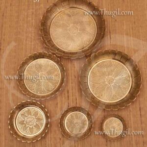 Brass Pooja Plate Flower Design Buy Now- 6 Size plates