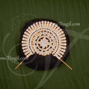 Indian Bridal Hair Design Band Bun with White Stone Jewellery Buy Now
