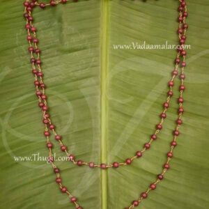 Thulasi Mala Copper Chain Dark Brown Thulsi Japa Malai 30 inches
