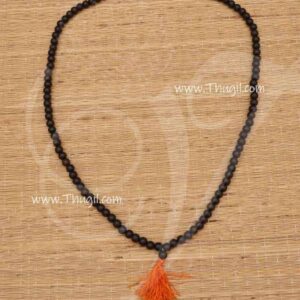 Rudraksha Long Prayer Mala Black Beads 13 Inches (one side)