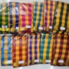 Checked Poly Cotton Saree for Amman Devi Durga Statue Idol 5.6 meters