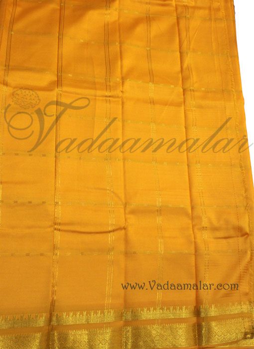 Yellow Color Saree With Zari Woven Poly Cotton Saree Amman Devi Saree From South India