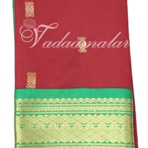 Amman Devi Deity Durga Murthi Idol Saree Wrap Costume with Zari Border