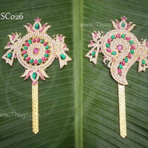 Multi Colour stone Shanku Chakra Perumal Ornaments Balaji Ornaments 7 inches