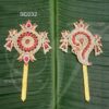 White with Pink Colour stone Shanku Chakra Perumal Ornaments Balaji Ornaments 7 inches