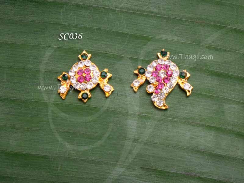 Small Size Multi Colour stone Shanku Chakra Perumal Ornaments Balaji Ornaments 0.7 Inches