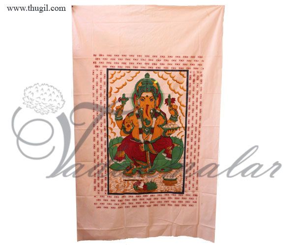 Buy Indian Hindu God Ganesha Cotton Altar Cloth Screen Printed