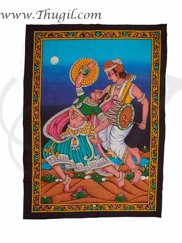 Indian Folk Dance Poster on Unframed Cloth Printed