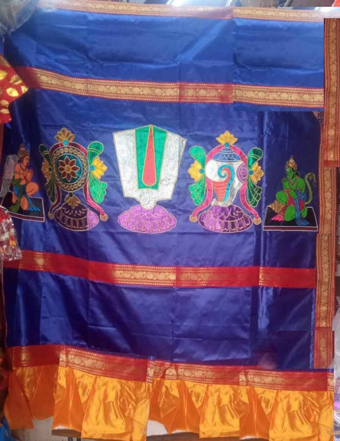 Satin Screen Thirai Seelai Vishnu Hindu Temple Altar Cloth Buy online