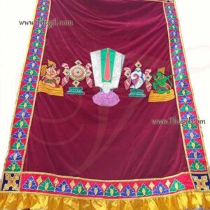 Velvet Screen Thenkalai Nama Thirai Seelai Vishnu Hindu Temple 8 x 6