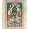 Indian Hindu Goddess Saraswati Cotton Altar Cloth Screen Printed 70 X 45 inches