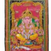 Indian Hindu God Vinayagar chamki Design Cotton Cloth Screen 64 Inches