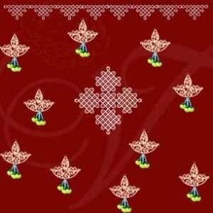 Kolam Mugallu Backdrop Easy Diwali Decor in Indian style 6 feet x 4 feet