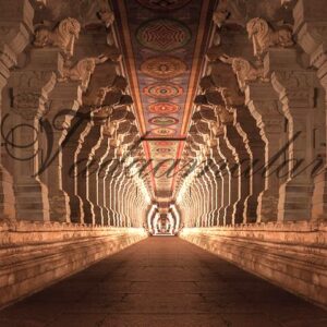 India Temple Pillars Design Banner