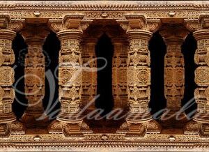 Stone Pillars Banner Print Photo Quality Indian wedding Stage temple decoration