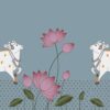 Cow with Lotus Backdrop Easy Decorations in Indian style House Warming
