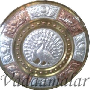 Thanjavur Art Plate with peacock engraved for corporate gifts for guests and dancers 7 inches