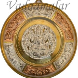 thanjavur Art Plate with lakshmi engraved for corporate gifts for guests and dancers 7"