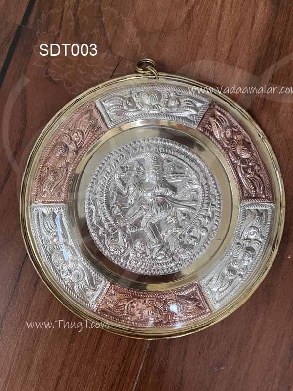 Thanjavur Art Plate with Natrajar engraved for corporate gifts for guests and dancers 8 inches
