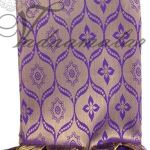 Purple Poly Cotton Zari Brocade Shawl Gift Stole for Guests
