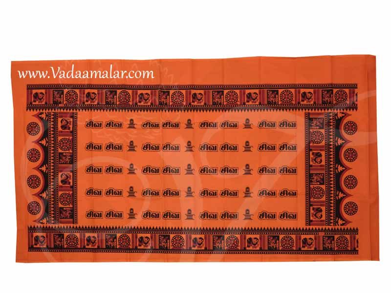 Shiva Shiva Printed Cotton Orange Thundu / Shawl Buy Now