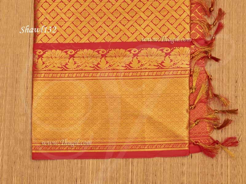 VIP Gold Zari Brocade Shawl Gift Stole For Guests 1.8 Meters