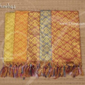 Assorted Colours VIP Shawl Zari Gold ponnadai for Guests 3 Pieces